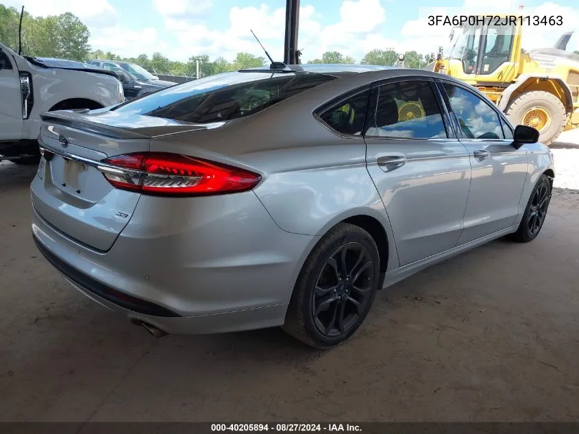 2018 Ford Fusion Se VIN: 3FA6P0H72JR113463 Lot: 40205894