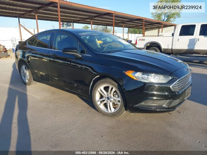 2018 Ford Fusion Se VIN: 3FA6P0HD9JR239924 Lot: 40212568