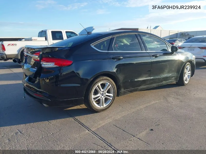 2018 Ford Fusion Se VIN: 3FA6P0HD9JR239924 Lot: 40212568