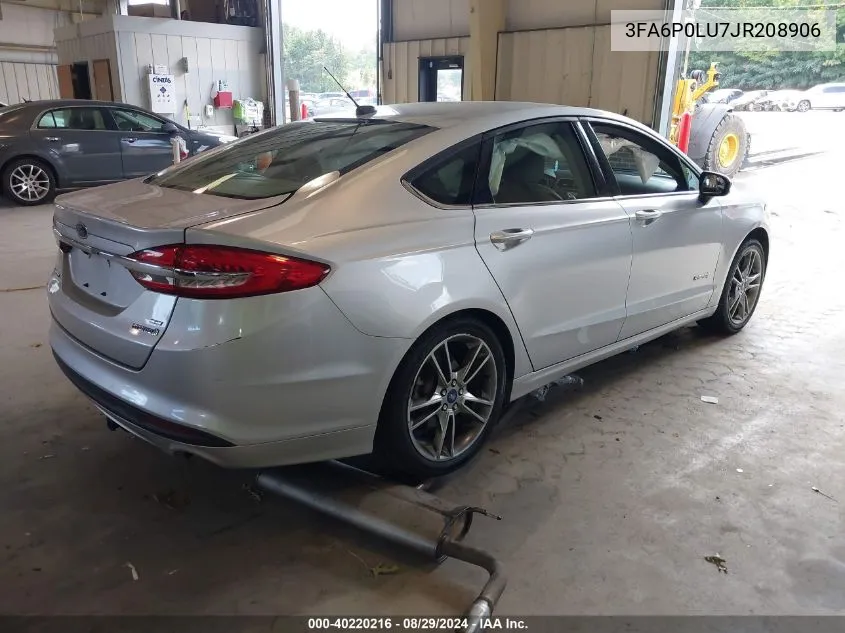 3FA6P0LU7JR208906 2018 Ford Fusion Hybrid Se