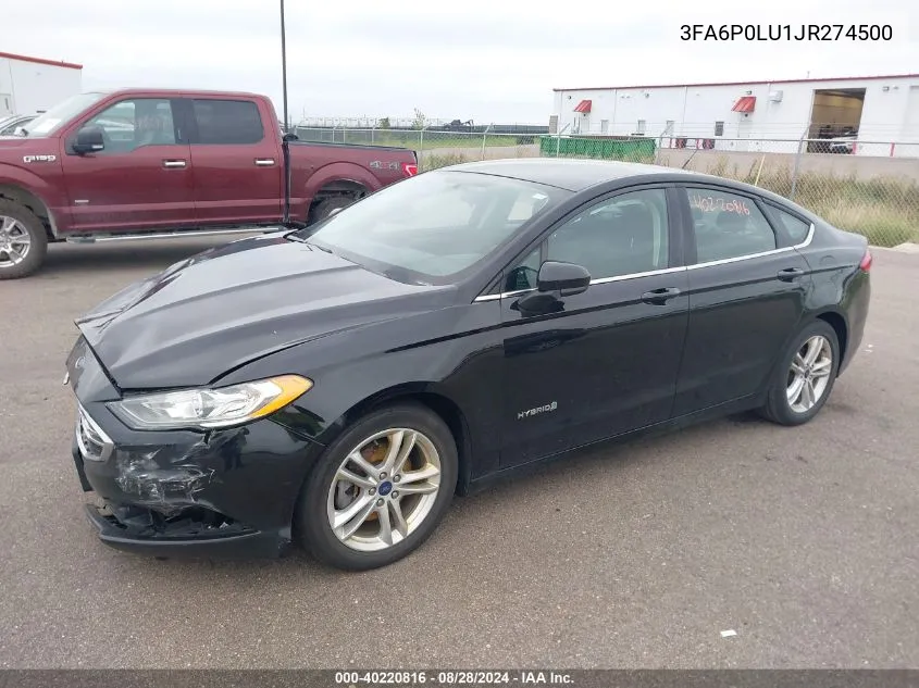 3FA6P0LU1JR274500 2018 Ford Fusion Hybrid Se