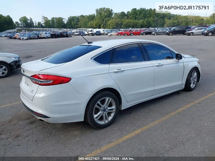 3FA6P0HD2JR175791 2018 Ford Fusion Se