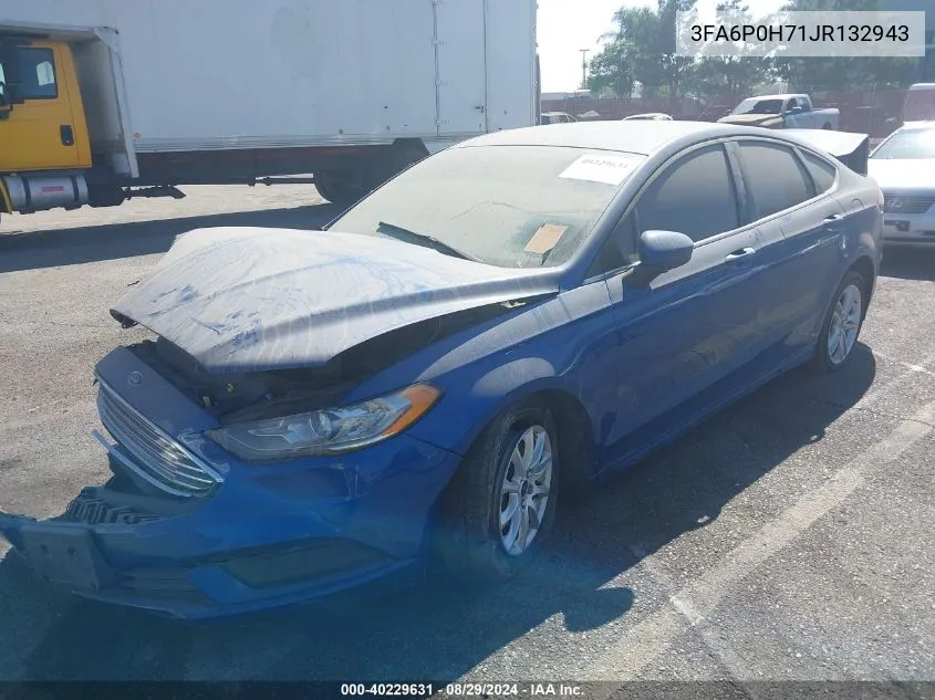 2018 Ford Fusion Se VIN: 3FA6P0H71JR132943 Lot: 40229631