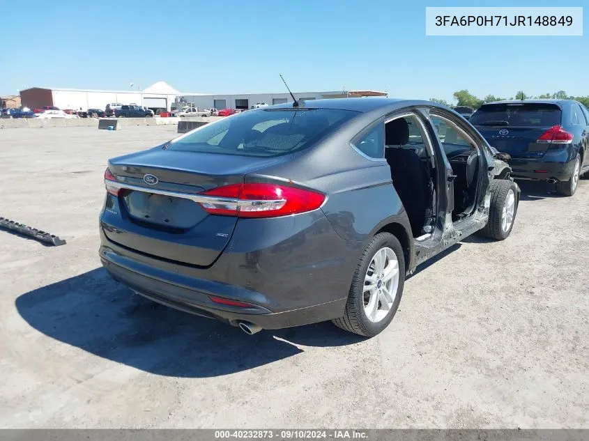 2018 Ford Fusion Se VIN: 3FA6P0H71JR148849 Lot: 40232873