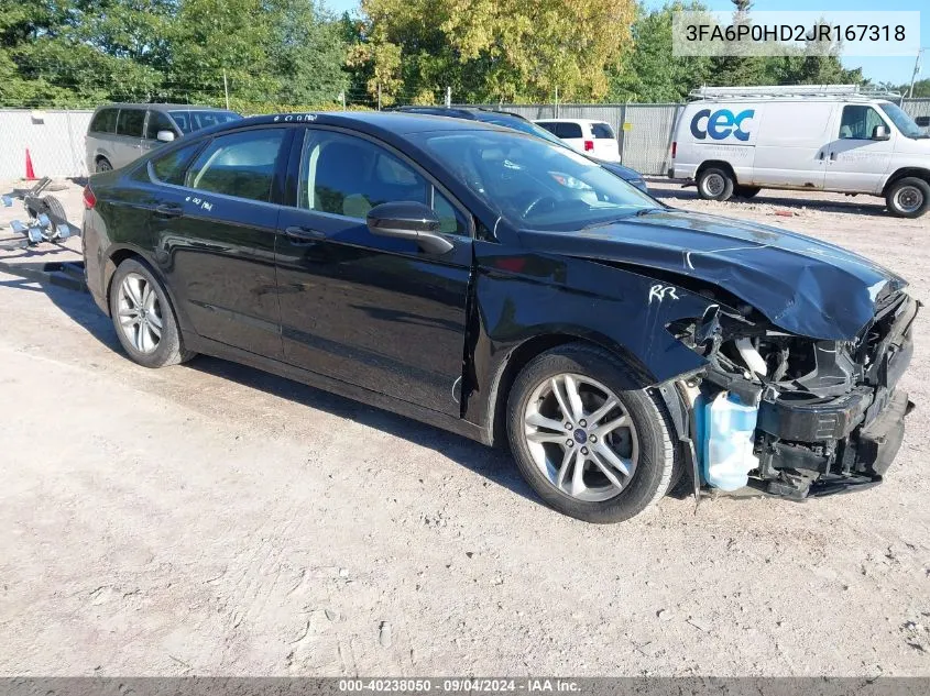 3FA6P0HD2JR167318 2018 Ford Fusion Se