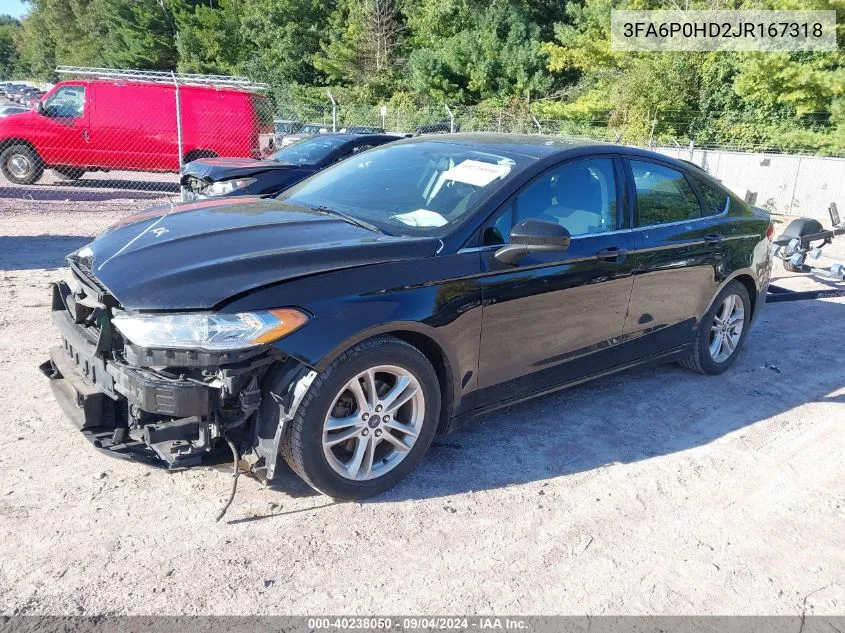 3FA6P0HD2JR167318 2018 Ford Fusion Se