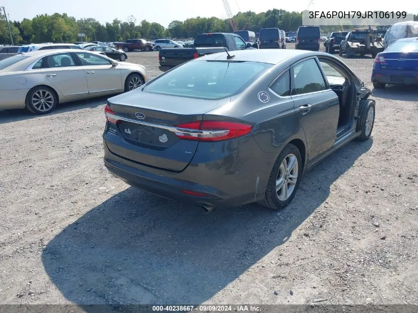 2018 Ford Fusion Se VIN: 3FA6P0H79JR106199 Lot: 40238667