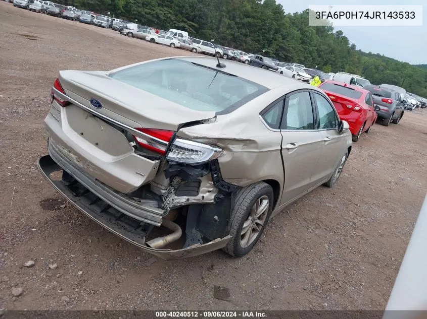 3FA6P0H74JR143533 2018 Ford Fusion Se