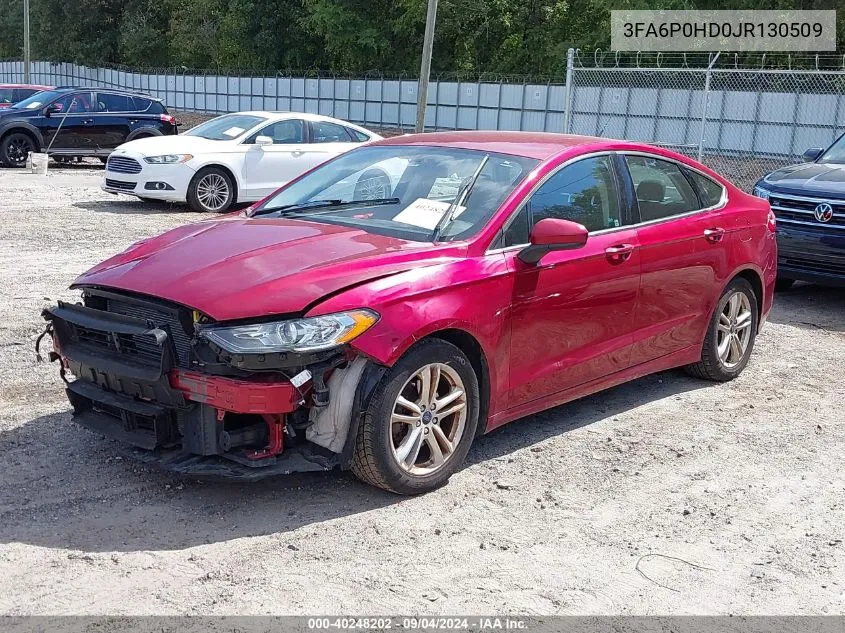 2018 Ford Fusion Se VIN: 3FA6P0HD0JR130509 Lot: 40248202