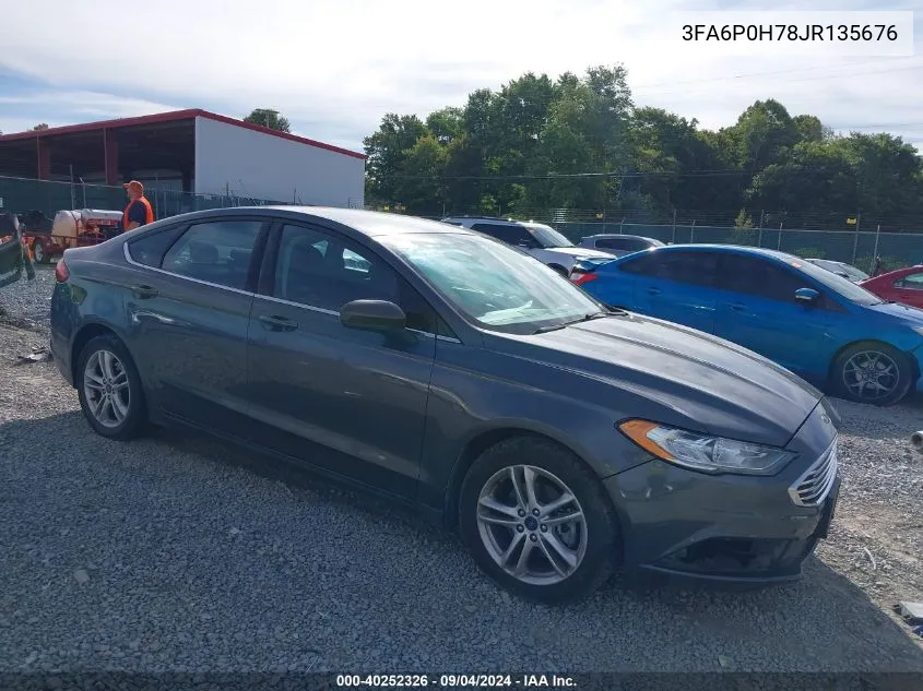 2018 Ford Fusion Se VIN: 3FA6P0H78JR135676 Lot: 40252326