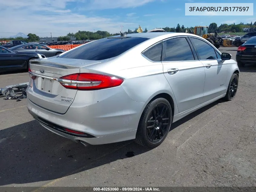 3FA6P0RU7JR177597 2018 Ford Fusion Hybrid Titanium