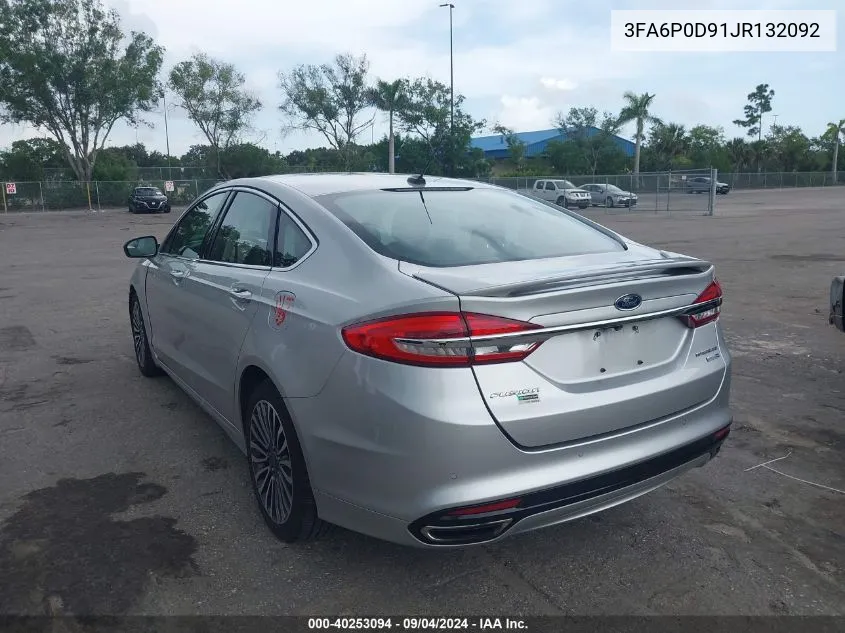 2018 Ford Fusion Titanium VIN: 3FA6P0D91JR132092 Lot: 40253094