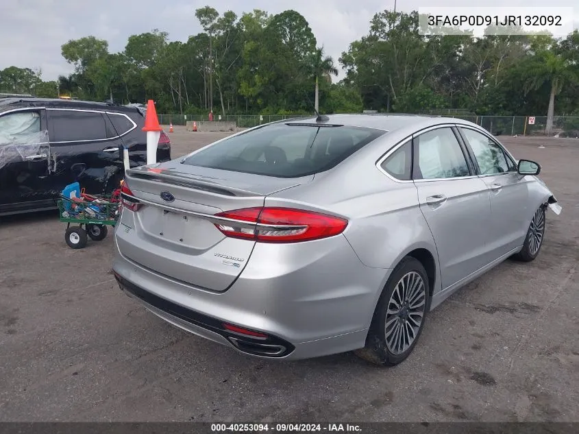 2018 Ford Fusion Titanium VIN: 3FA6P0D91JR132092 Lot: 40253094