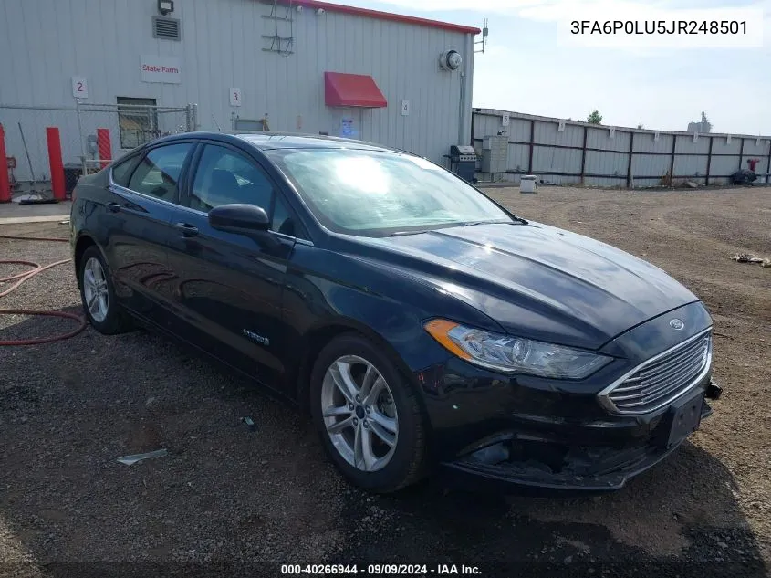 2018 Ford Fusion Hybrid Se VIN: 3FA6P0LU5JR248501 Lot: 40266944