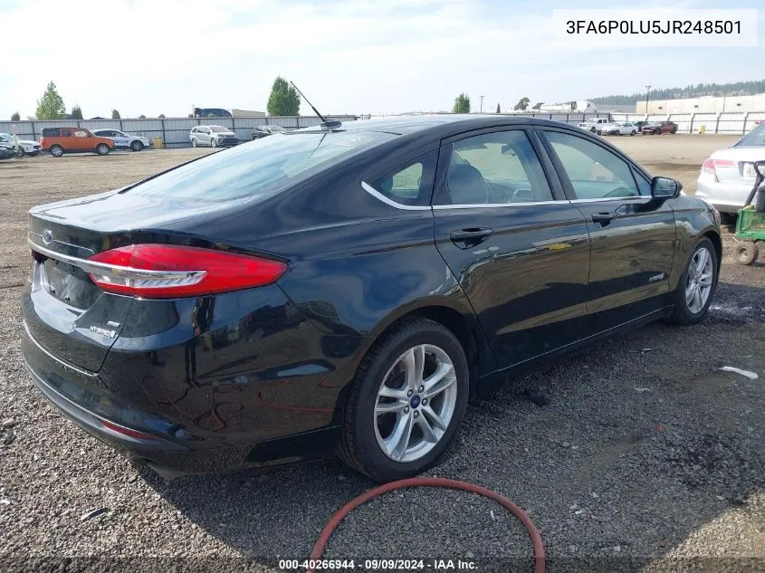 2018 Ford Fusion Hybrid Se VIN: 3FA6P0LU5JR248501 Lot: 40266944