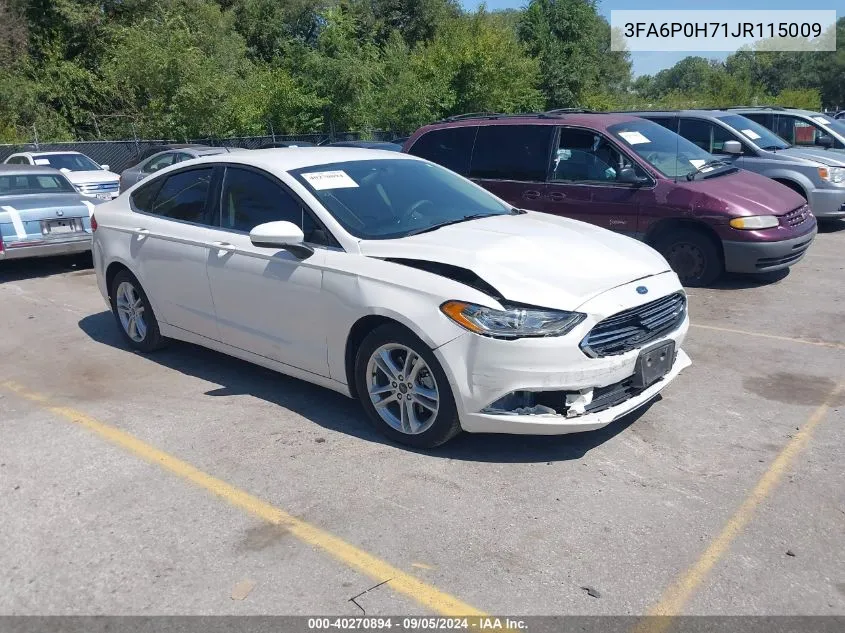 2018 Ford Fusion Se VIN: 3FA6P0H71JR115009 Lot: 40270894