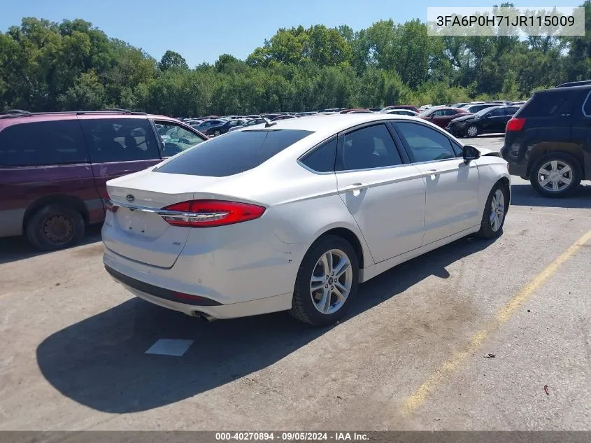 2018 Ford Fusion Se VIN: 3FA6P0H71JR115009 Lot: 40270894