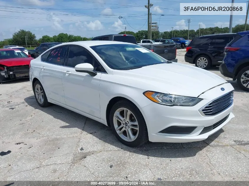 2018 Ford Fusion Se VIN: 3FA6P0HD6JR200868 Lot: 40273699