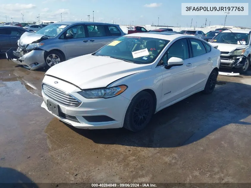 2018 Ford Fusion Hybrid Se VIN: 3FA6P0LU9JR197763 Lot: 40284849