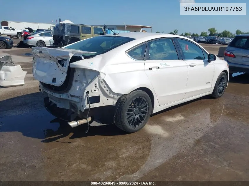 2018 Ford Fusion Hybrid Se VIN: 3FA6P0LU9JR197763 Lot: 40284849