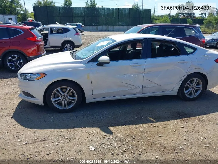 2018 Ford Fusion Se VIN: 3FA6P0HD4JR264391 Lot: 40287249