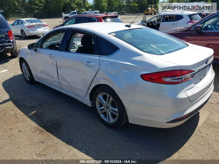 2018 Ford Fusion Se VIN: 3FA6P0HD4JR264391 Lot: 40287249