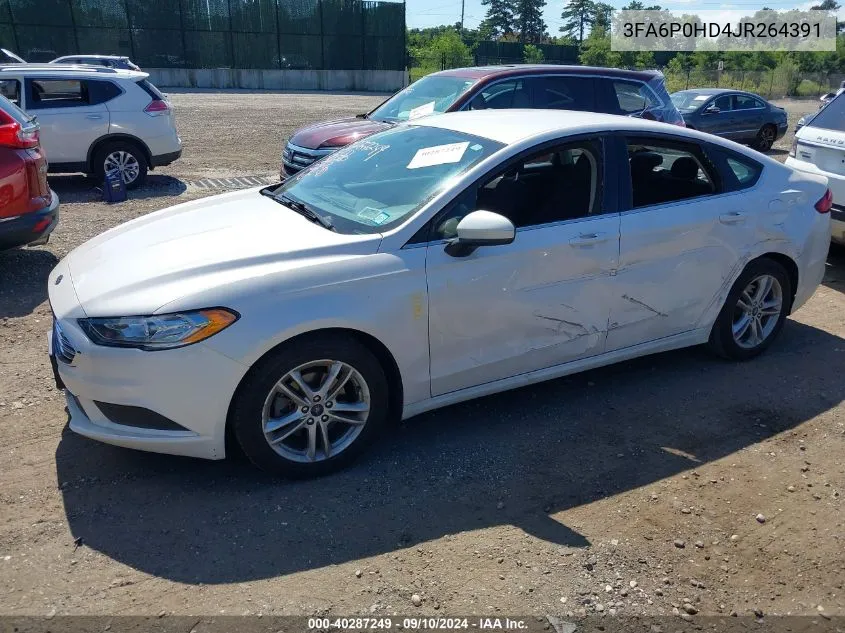 2018 Ford Fusion Se VIN: 3FA6P0HD4JR264391 Lot: 40287249