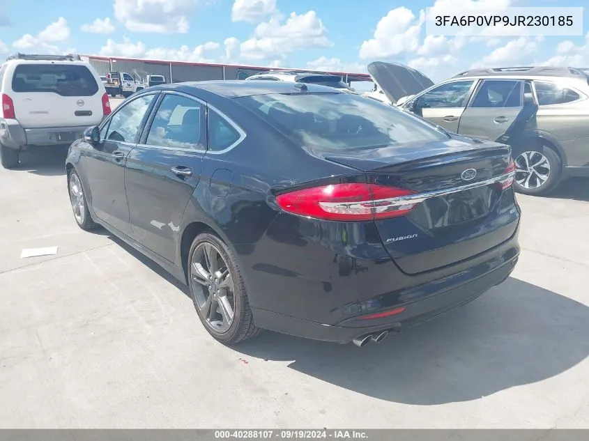 2018 Ford Fusion Sport VIN: 3FA6P0VP9JR230185 Lot: 40288107