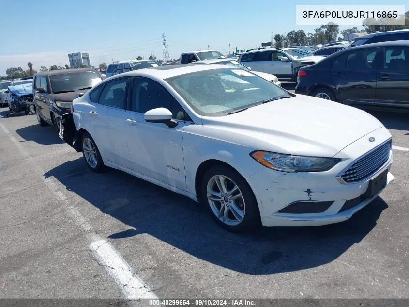 2018 Ford Fusion Hybrid Se Hybrid VIN: 3FA6P0LU8JR116865 Lot: 40299654