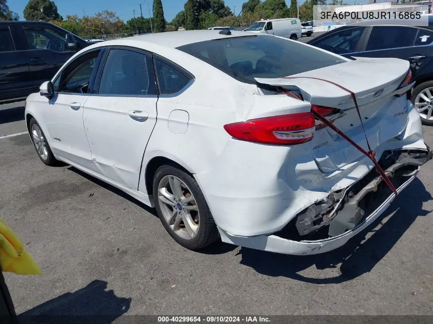 2018 Ford Fusion Hybrid Se Hybrid VIN: 3FA6P0LU8JR116865 Lot: 40299654