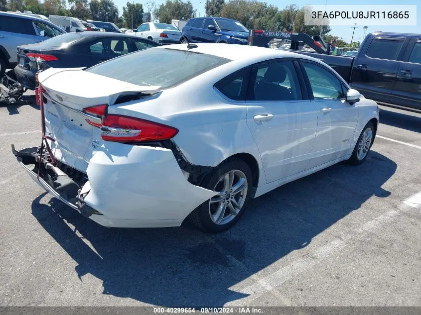 2018 Ford Fusion Hybrid Se Hybrid VIN: 3FA6P0LU8JR116865 Lot: 40299654