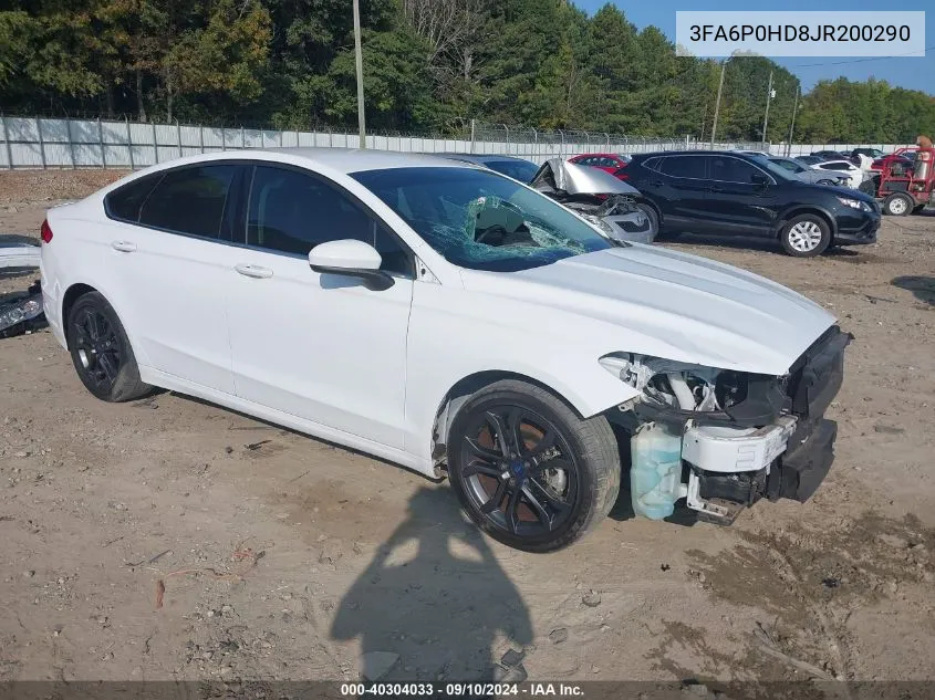 2018 Ford Fusion Se VIN: 3FA6P0HD8JR200290 Lot: 40304033