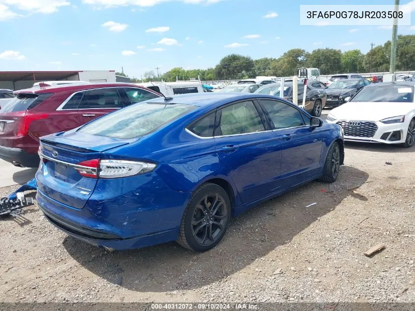 3FA6P0G78JR203508 2018 Ford Fusion S