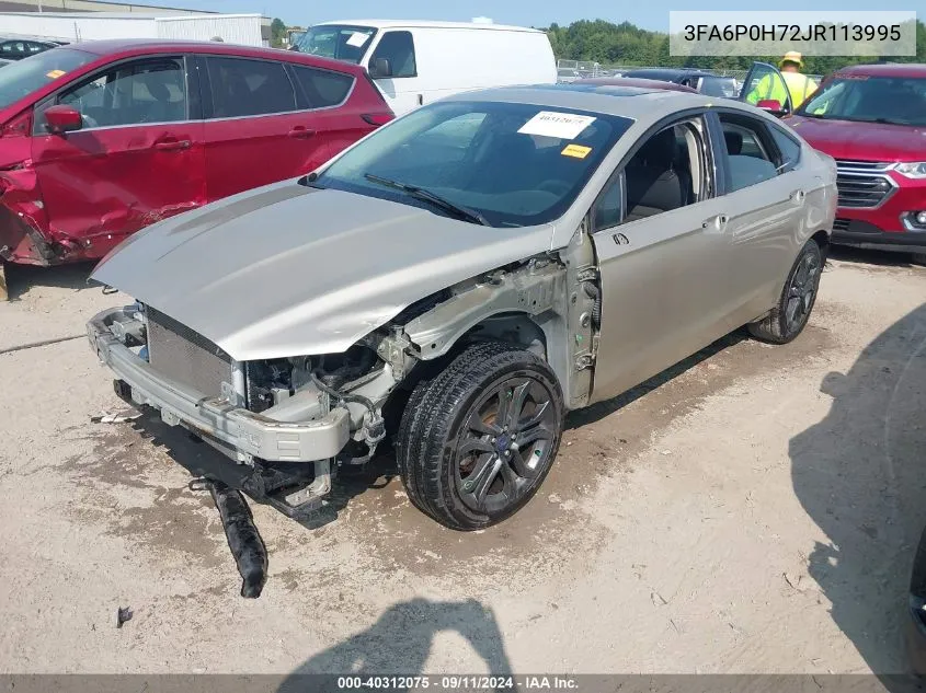 3FA6P0H72JR113995 2018 Ford Fusion Se