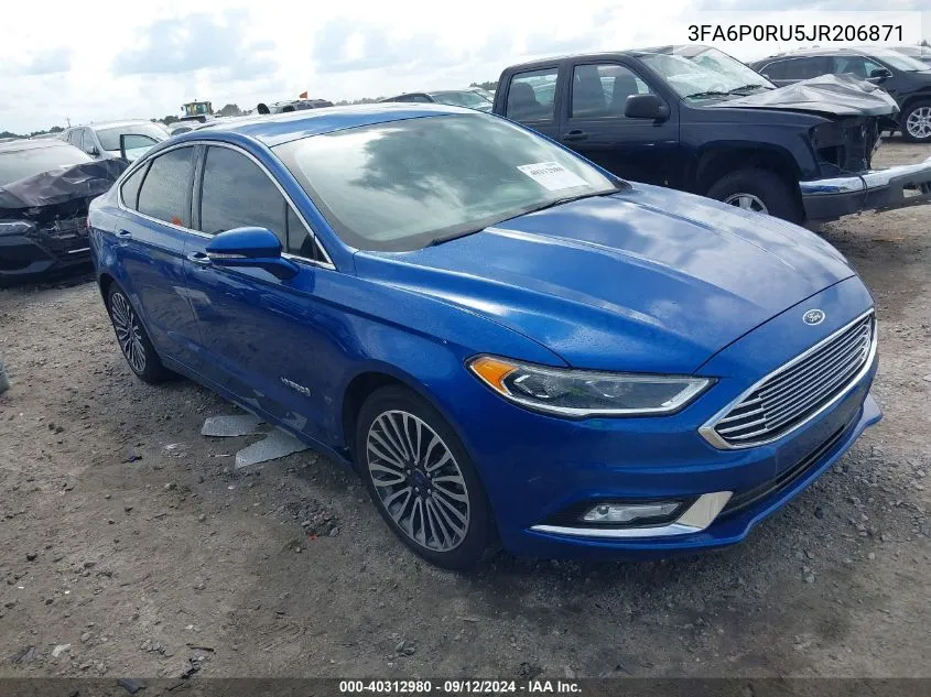 2018 Ford Fusion Hybrid Titanium VIN: 3FA6P0RU5JR206871 Lot: 40312980