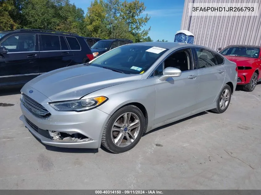 3FA6P0HD1JR266793 2018 Ford Fusion Se