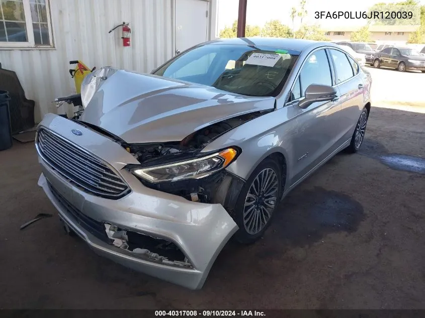 2018 Ford Fusion Hybrid Se Hybrid VIN: 3FA6P0LU6JR120039 Lot: 40317008