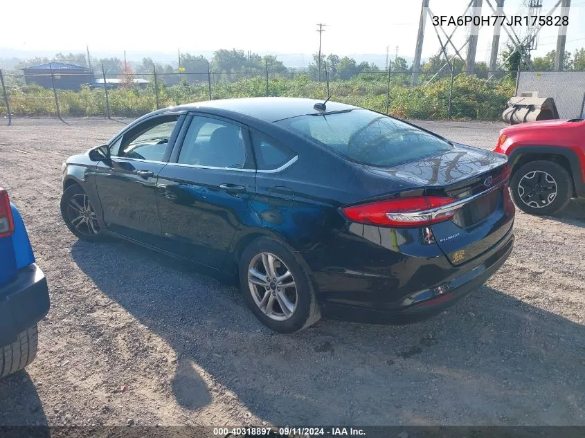 2018 Ford Fusion Se VIN: 3FA6P0H77JR175828 Lot: 40318897