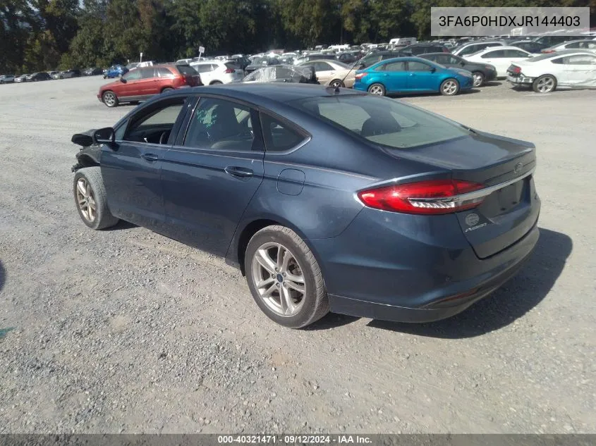 3FA6P0HDXJR144403 2018 Ford Fusion Se