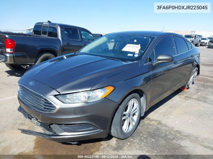 2018 Ford Fusion Se VIN: 3FA6P0HDXJR225045 Lot: 40323749