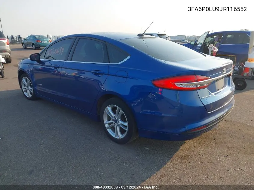 3FA6P0LU9JR116552 2018 Ford Fusion Se Hybrid