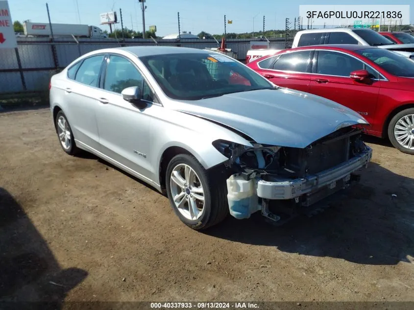 2018 Ford Fusion Hybrid Se VIN: 3FA6P0LU0JR221836 Lot: 40337933