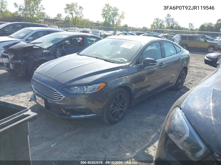 2018 Ford Fusion Se VIN: 3FA6P0T92JR119546 Lot: 40352019