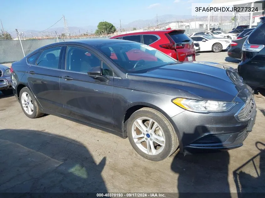 2018 Ford Fusion Se VIN: 3FA6P0HDXJR277324 Lot: 40370193