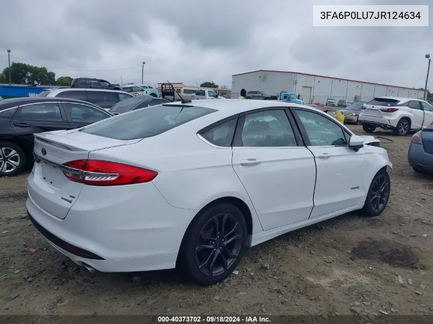 3FA6P0LU7JR124634 2018 Ford Fusion Se Hybrid