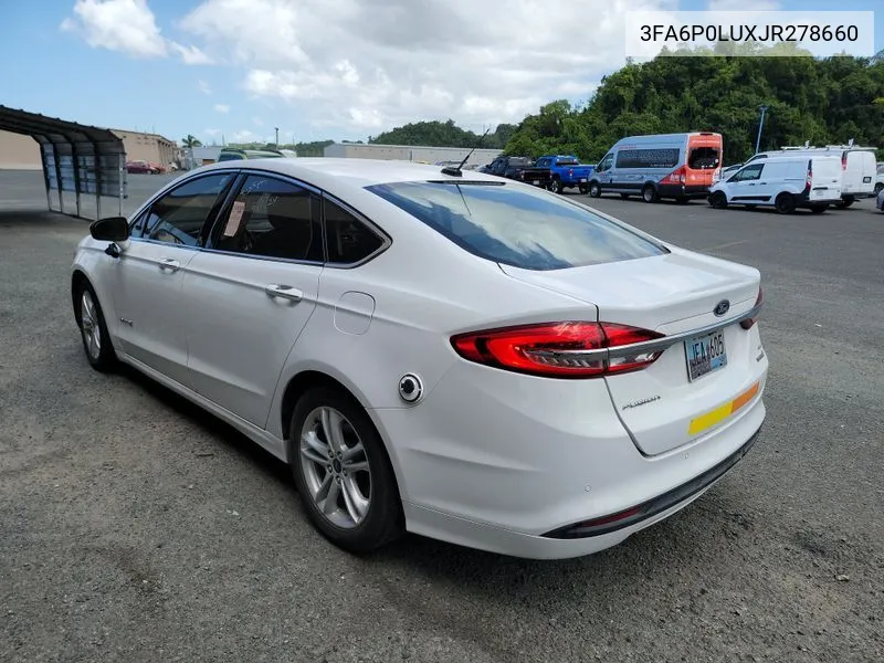 2018 Ford Fusion Hybrid Se VIN: 3FA6P0LUXJR278660 Lot: 40417884