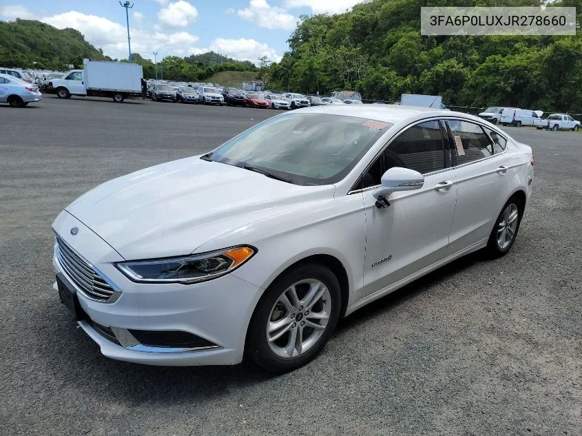 2018 Ford Fusion Hybrid Se VIN: 3FA6P0LUXJR278660 Lot: 40417884