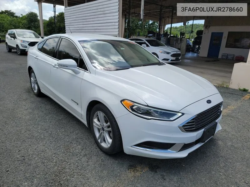 3FA6P0LUXJR278660 2018 Ford Fusion Hybrid Se