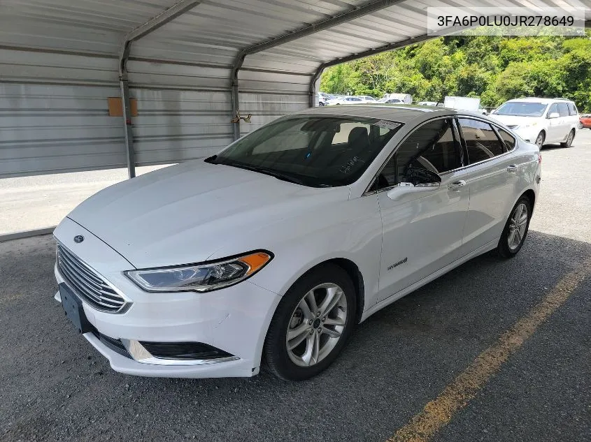 3FA6P0LU0JR278649 2018 Ford Fusion Hybrid Se