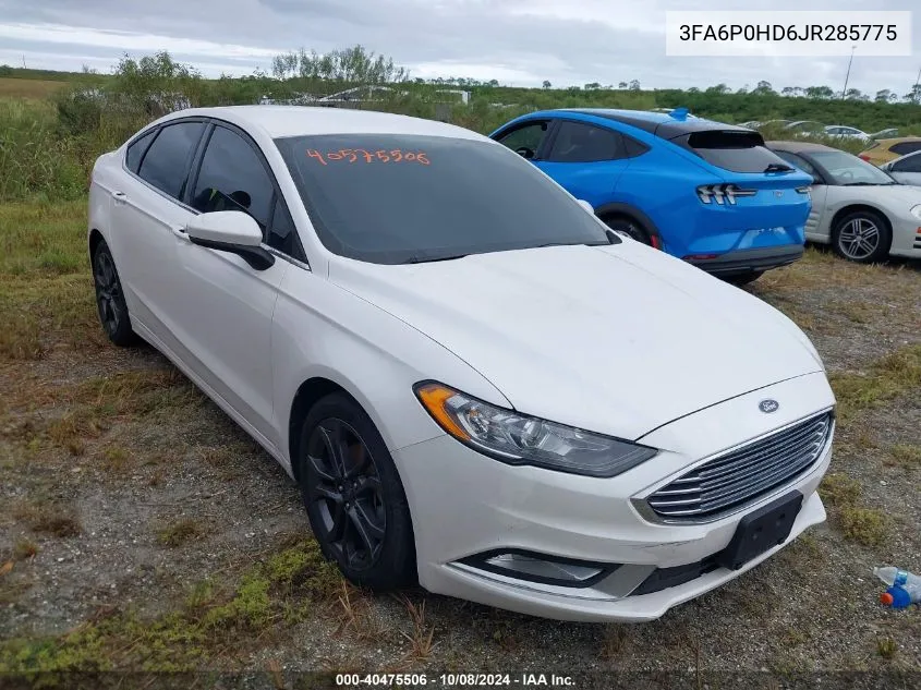 2018 Ford Fusion Se VIN: 3FA6P0HD6JR285775 Lot: 40475506